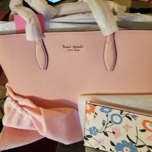 Kate Spade pink Tote and Wallet